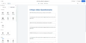 6 keys video questionnaire