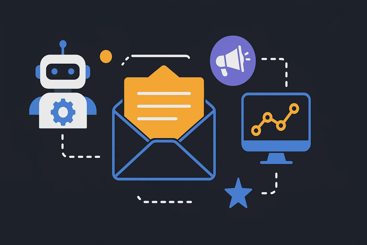 personnalisation des e-mails par l'IA, automatisation intelligente des e-mails, déclencheurs d'e-mails comportementaux, optimisation a/b des e-mails, heure d'envoi prédictive, contenu d'e-mail dynamique, notation intelligente des prospects, flux d'e-mails multilingues, synchronisation des e-mails CRM, apprentissage automatique des campagnes d'e-mails