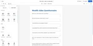 wealth video questionnaire